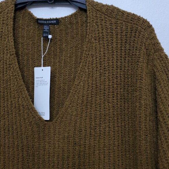 Eileen Fisher Organic-Cotton Cashmere Fluff V-Neck Sweater Size XL - Picture 7 of 14